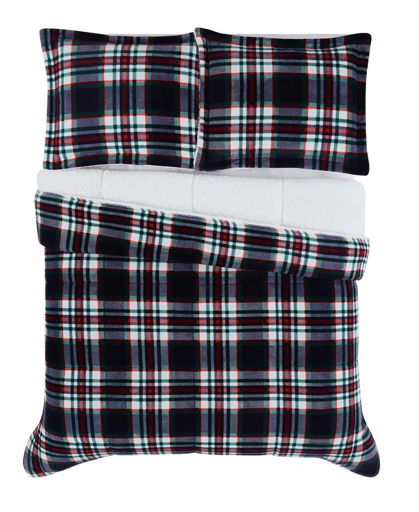 London Fog Benji Plaid 3 Piece Comforter Set