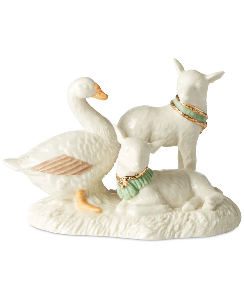 Lenox First Blessing Lambs & Goose Figurine