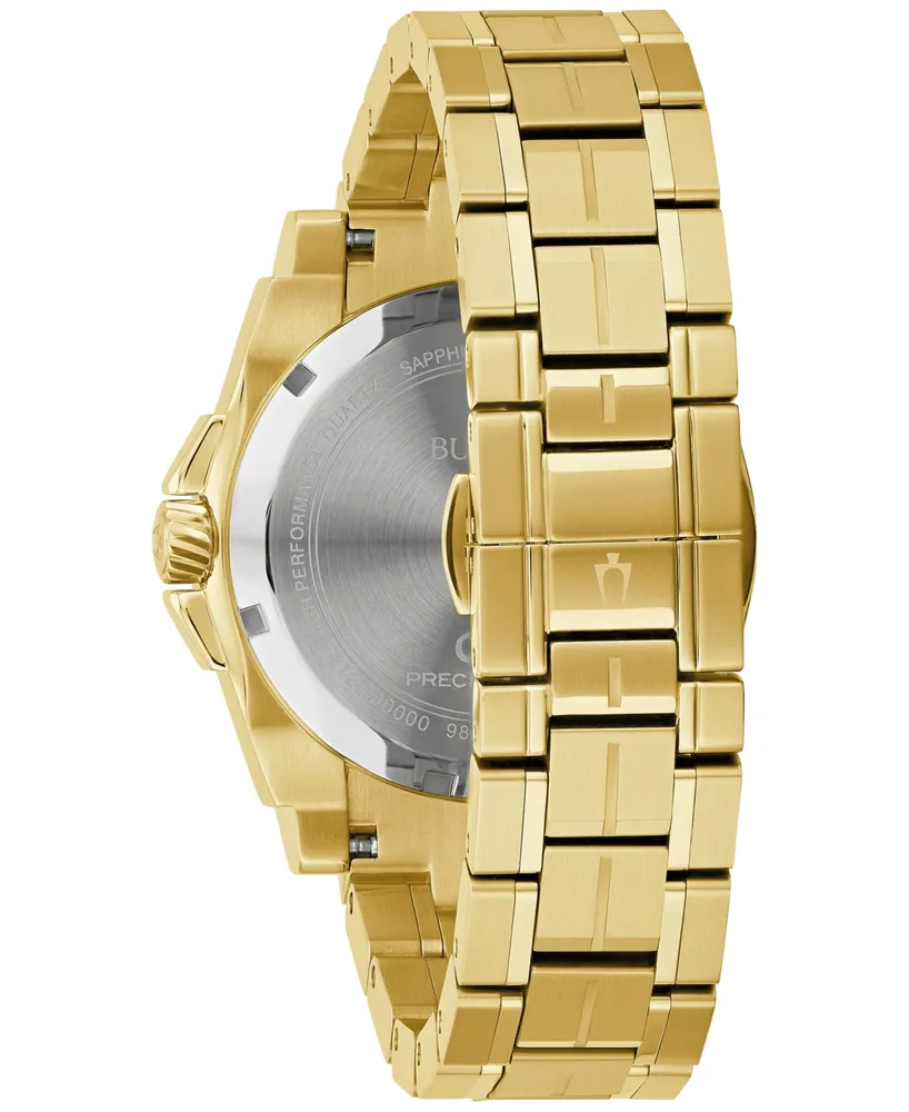 Bulova Men's Precisionist Champlain Diamond (3/4 ct. t.w.) Gold-Tone Stainless Steel Bracelet Watch 40mm - Gold