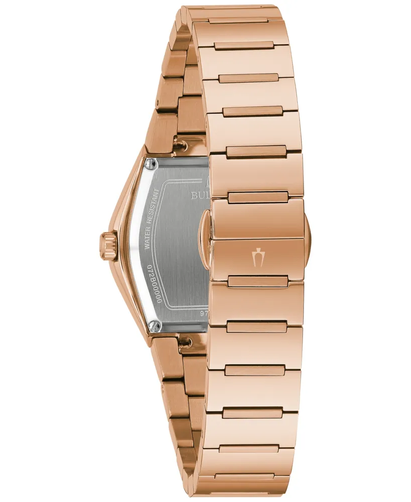Bulova Women's Modern Gemini Diamond Accent Rose Gold-Tone Stainless Steel Bracelet Watch 30mm - Rose Gold