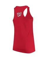 Women's Soft As A Grape Red Washington Nationals Plus Swing for the Fences Racerback Tank Top