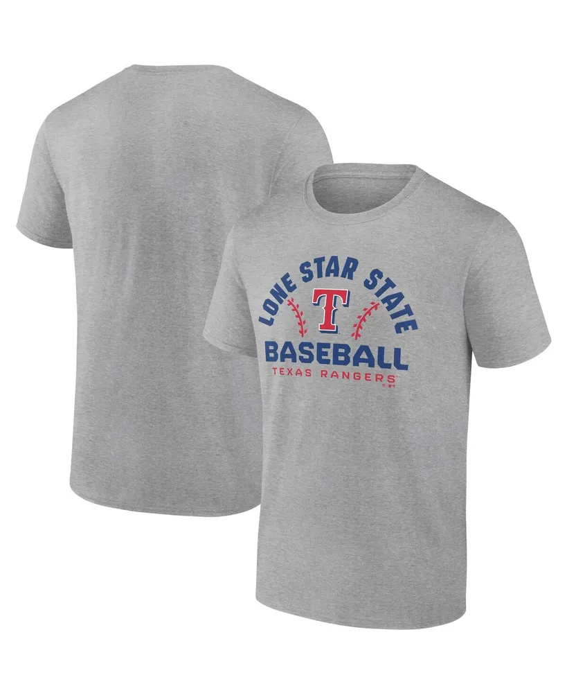 Women's Fanatics Branded Gray Texas Rangers Official Logo V-Neck T-Shirt Size: Large