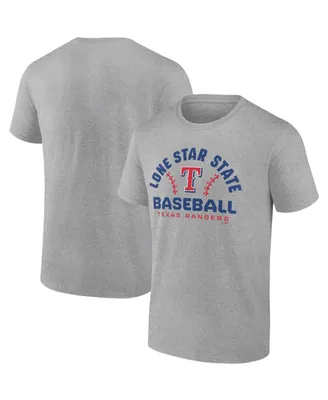 Men's Fanatics Heather Gray Texas Rangers Iconic Go For Two T-shirt