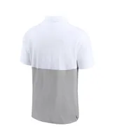 Men's Nike White, Silver San Francisco Giants Team Baseline Striped Performance Polo Shirt