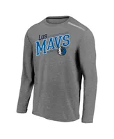 Men's Fanatics Heather Charcoal Dallas Mavericks 2021 Noches Ene-Be-a Authentic Shooting Long Sleeve T-shirt