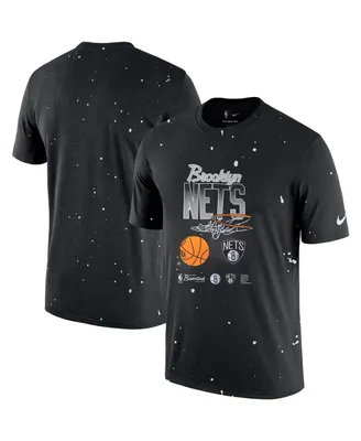 Men's Nike Black Brooklyn Nets Courtside Splatter T-shirt