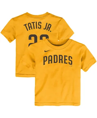Toddler Nike Fernando Tatis Jr. Gold San Diego Padres Player Name and Number T-shirt