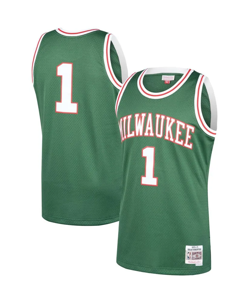 Men's Mitchell & Ness Oscar Robertson Green Milwaukee Bucks 1970-71 Hardwood Classics Swingman Jersey