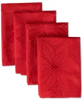 Benson Mills Poinsettia Palace Raised Jacquard Napkins, Set of 4