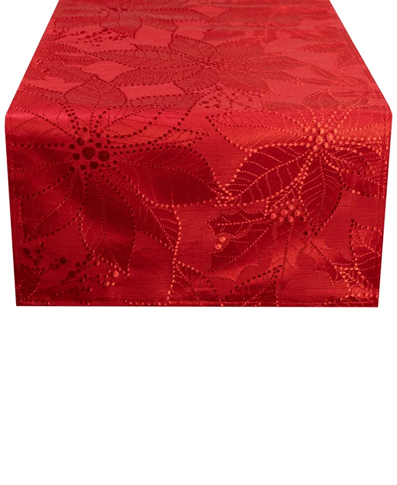 Benson Mills Poinsettia Palace Jacquard Table Runner, 16" x 80"