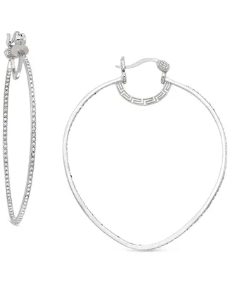 Simone I. Smith Platinum Over Sterling Silver Earrings, Crystal In-and