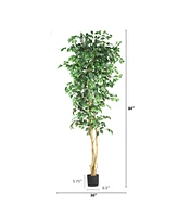 Nearly Natural 7' Artificial Ficus Tree