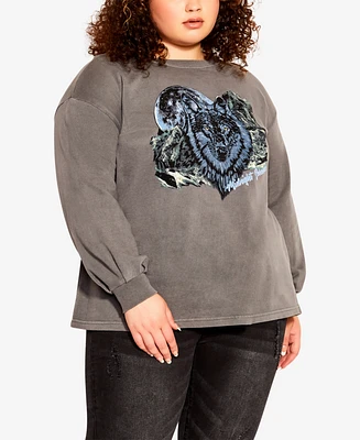 Avenue Plus Size Sadie Graphic Sweater