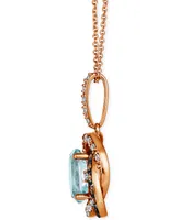 Le Vian Blue Topaz (1-7/8 ct. t.w.) & Diamond (3/8 ct. t.w.) 20" Pendant Necklace in 14k Rose Gold