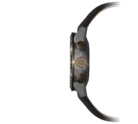 Raymond Weil Men's Swiss Automatic Chronograph Freelancer Black Leather Strap Watch 43.5mm