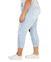 Celebrity Pink Trendy Plus Distressed Girlfriend Jeans