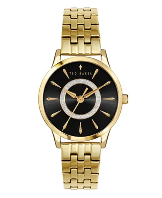 Ted Baker Women's Fitzrovia Charm Gold-Tone Stainless Steel Bracelet Watch 34mm