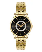 Ted Baker Women's Fitzrovia Charm Gold-Tone Stainless Steel Bracelet Watch 34mm