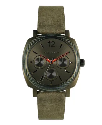 Ted Baker Men's Caine Green Leather Strap Watch 42mm