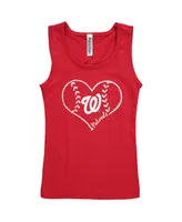 Big Girls Soft As A Grape Red Washington Nationals Cotton Tank Top