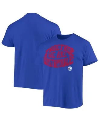 Men's Junk Food Royal Philadelphia 76ers Positive Message Enzyme Washed T-shirt