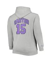 Men's Mitchell & Ness Vince Carter Heathered Gray Toronto Raptors Big and Tall Name Number Pullover Hoodie