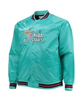 Men's Mitchell & Ness Teal Big and Tall 1996 Nba All-Star Game Hardwood Classics Satin Full-Snap Jacket