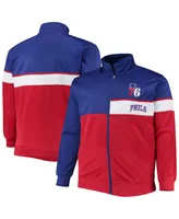 Men's Royal, Red Philadelphia 76ers Big and Tall Pieced Body Full-Zip Track Jacket