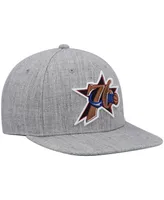 Men's Mitchell & Ness Heathered Gray Philadelphia 76ers Hardwood Classics Team 2.0 Snapback Hat