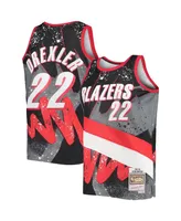 Men's Mitchell & Ness Clyde Drexler Black Portland Trail Blazers Hardwood Classics 1991-92 Hyper Hoops Swingman Jersey