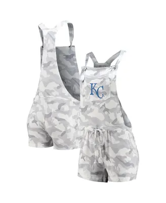 Women's Concepts Sport Gray Kansas City Royals Camo Overall Romper