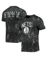 Men's Black Brooklyn Nets Splatter Print T-shirt