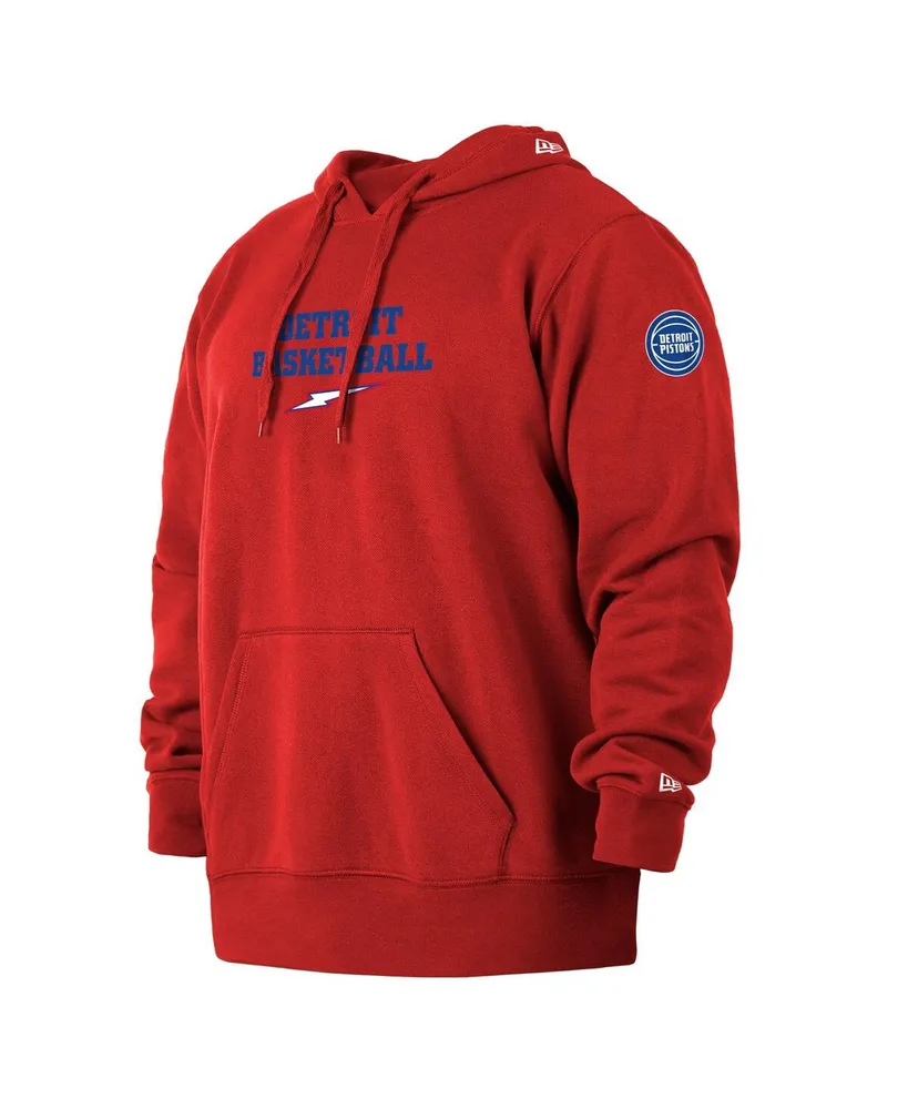 Men's New Era Red Detroit Pistons 2021/22 City Edition Big and Tall Pullover Hoodie