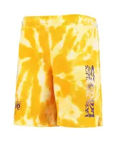 Big Boys Gold Los Angeles Lakers Santa Monica Tie-Dye Shorts