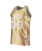 Men's Mitchell & Ness Robert Parish Gold Boston Celtics 75th Anniversary 1985-86 Hardwood Classics Swingman Jersey