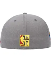 Men's Mitchell & Ness Charcoal Philadelphia 76ers Hardwood Classics 60th Anniversary Carbon Cabernet Fitted Hat