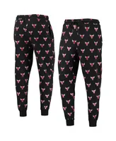 Men's The Wild Collective Black Chicago Bulls Allover Logo Jogger Pants