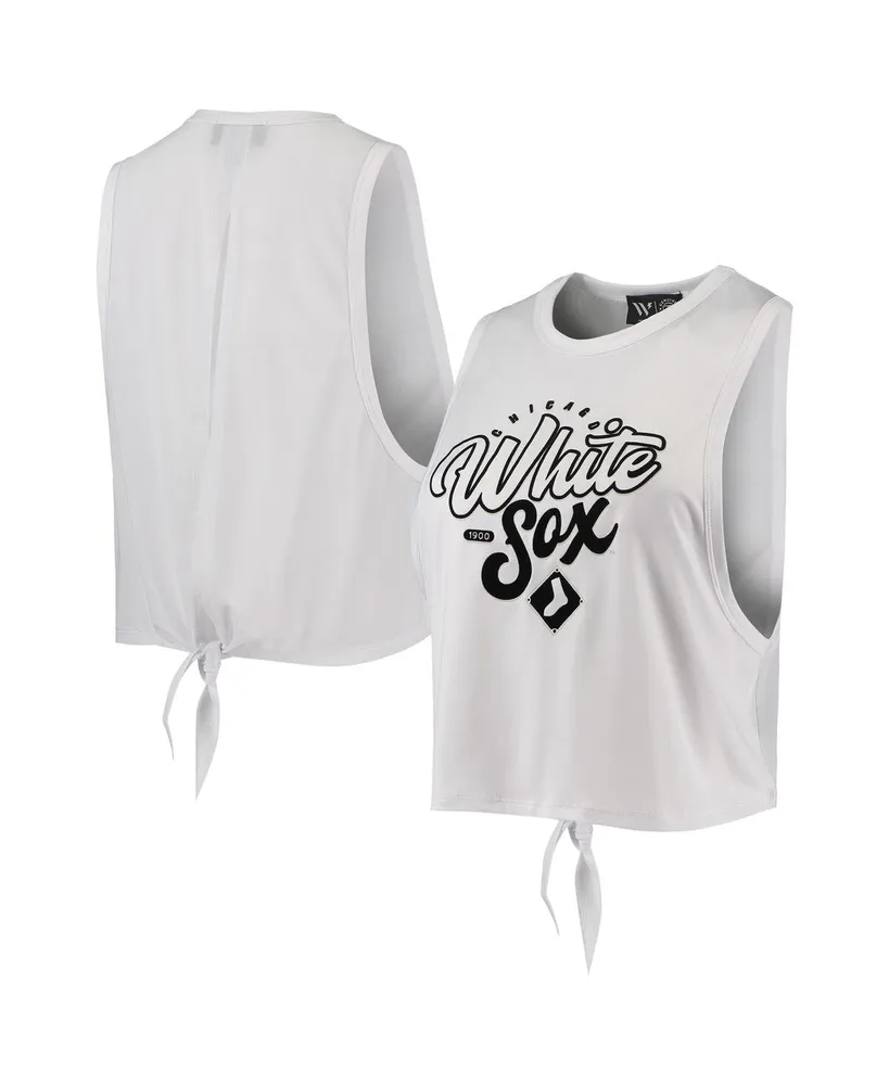 Women's The Wild Collective White Chicago Sox Open Back Twist-Tie Tank Top