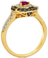 Le Vian Passion Ruby (1/4 ct. t.w.) & Diamond (3/4 ct. t.w.) Halo Ring in 14k Gold