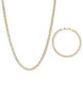 Double-Sided Cuban Link 20" Chain Necklace (4.5mm) in 10k Two-Tone Gold - Two