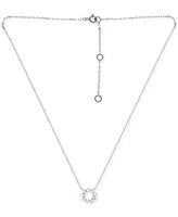 Giani Bernini Cubic Zirconia Pear Circle Pendant Necklace, 16" + 2" extender, Created for Macy's