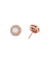 Michael Kors Sterling Silver Pave Halo Stud Earrings