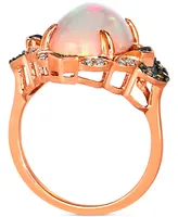 Le Vian Neopolitan Opal (3-1/5 ct. t.w.) & Diamond (1/4 ct. t.w.) Halo Ring in 14k Rose Gold