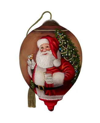 Ne'Qwa Art 7221123 Milk and Cookies for Santa Hand-Painted Blown Glass Ornament