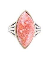 Barse Sunset Bronze and Genuine Orange Sponge Coral Ring