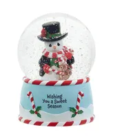 Precious Moments 221103 Wishing You a Sweet Season Annual Snowman Musical Resin, Glass Snow Globe