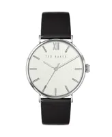 Ted Baker Men's Phylipa Black Leather Strap Watch 43mm