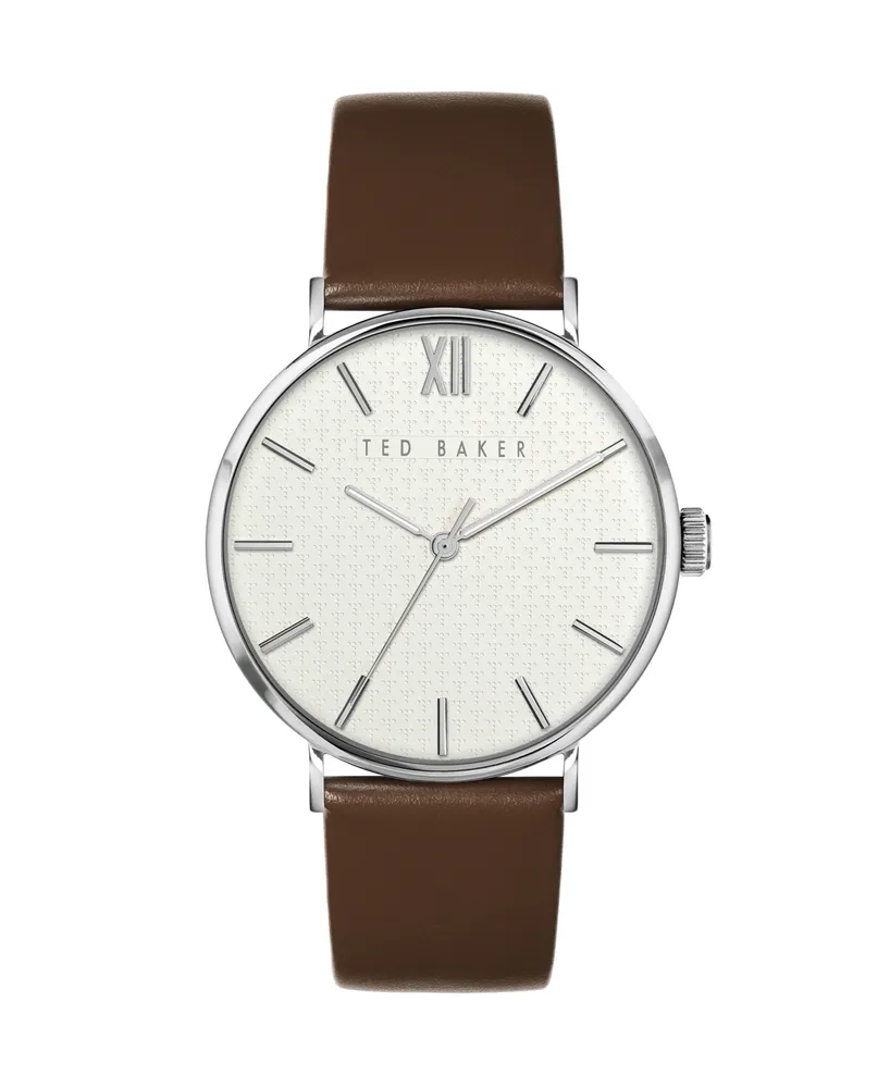 Ted Baker Men's Phylipa Brown Leather Strap Watch 43mm