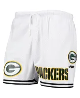 Men's Pro Standard White, Black Green Bay Packers Mesh Shorts