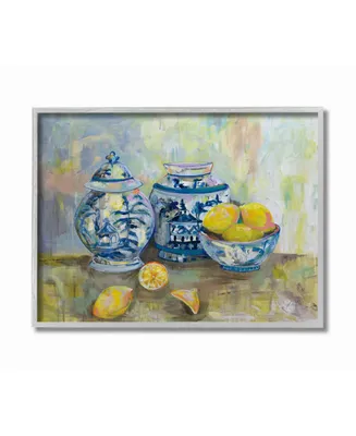 Stupell Industries Lemons and Pottery Yellow Blue Classical Painting Art, 16" x 20" - Multi